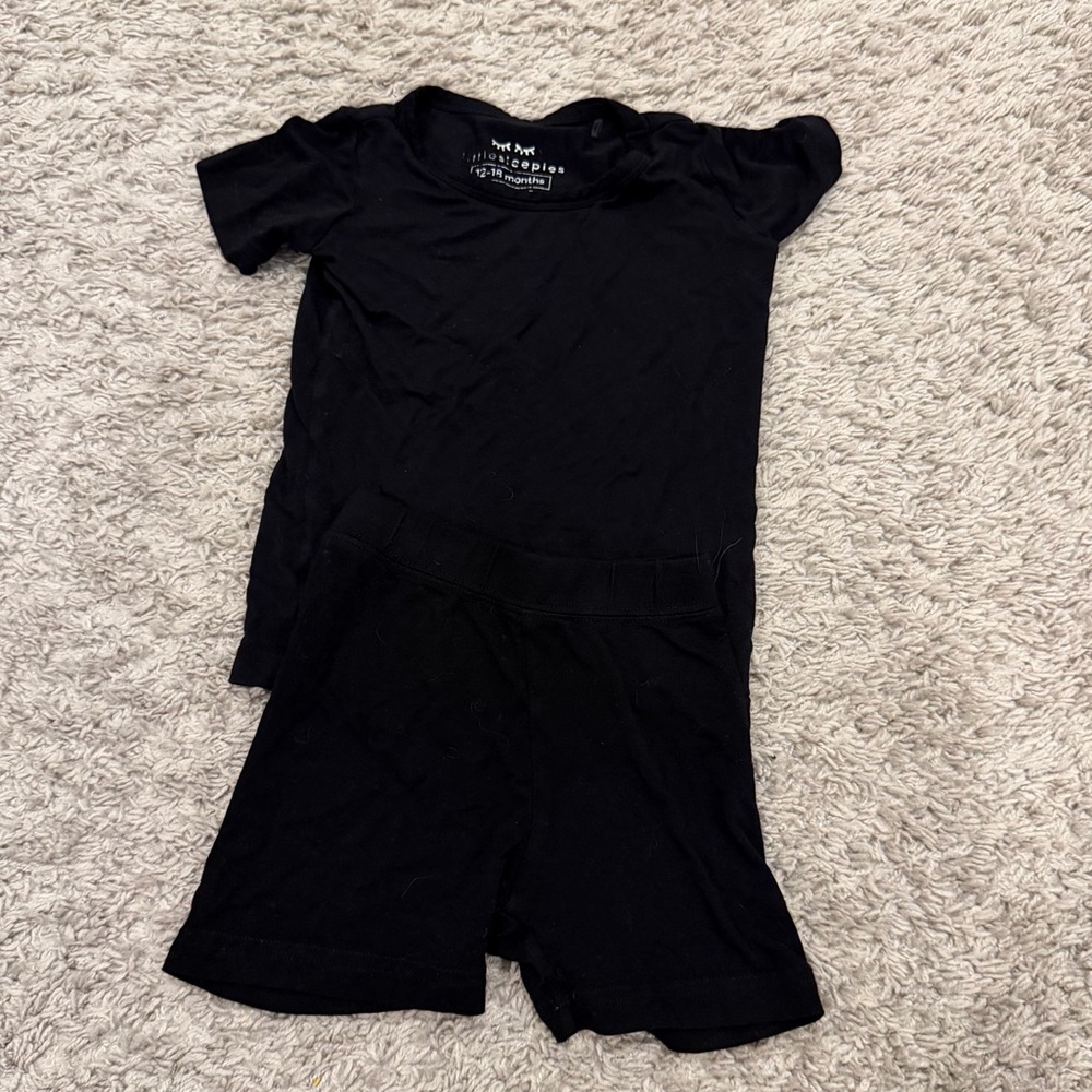 Little Sleepies Black Short PJ Set - 12-18 Months